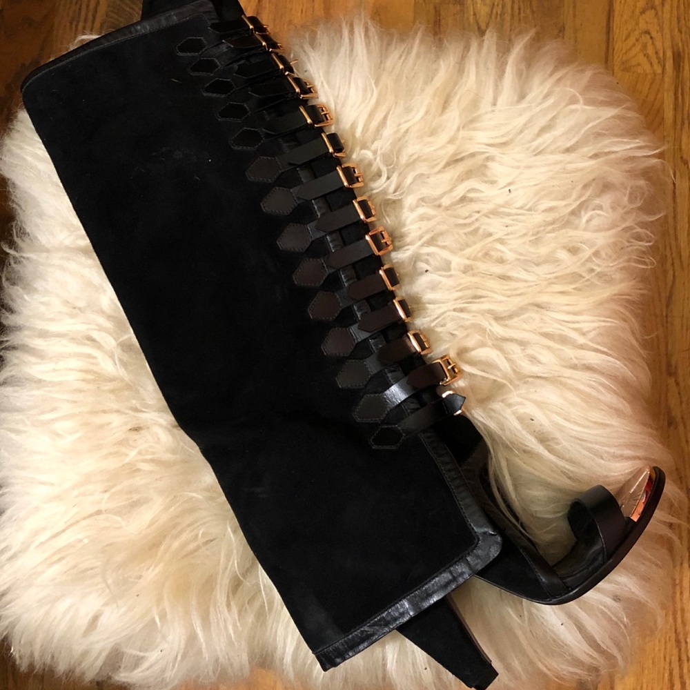 Ivy Kirzhner knee high leather/suede open toe